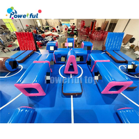 Équipement d'entraînement de gymnastique, parcours d'obstacles gonflable étanche à l'air, piste de parkour gonflable, piste d'obstacles gonflable