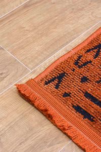Alfombra Geométrica de Chenilla Mira Naranja Óxido, Ecológica, Apta para Mascotas, Lavable, Antideslizante, de Poliéster y Algodón, Moderna, de Pelo Corto para el Hogar - Product Image 2