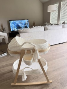 <span class=keywords><strong>Cesta</strong></span> de bebé hecha a mano con ganchillo, <span class=keywords><strong>cesta</strong></span> tejida para recién nacidos, para decoración de la habitación infantil. - Product Image 1