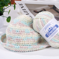 Fil chenille épais décoloré à motifs pour tricot à la main, crochet et artisanat DIY