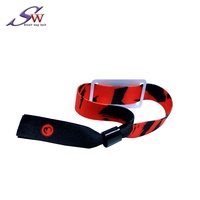 Bracelet en tissu tissé personnalisé en PVC avec interface NFC (13,56 MHz) étanche pour événements festifs et contrôle d'accès hôtelier
