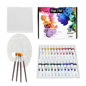 KHY-Conjunto de pintura acrílica no tóxica y colorida para niños, Set de pintura acrílica sin decoloración para lienzo artístico, Envío Gratis