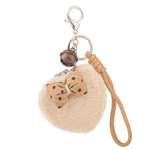Miroir compact rond en plastique beige à carreaux avec nœud papillon, double face, pliable, format de poche, grossissement 3X - Product Image 3