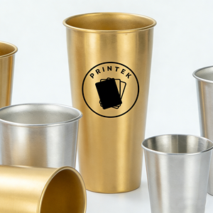 Gobelets jetables écologiques personnalisés avec logo de marque, 700 ml (17 oz), 10 oz, 16 oz, et ensemble de gobelets métalliques pour fête, 500 ml, pour bière, vente en gros - Product Image 1