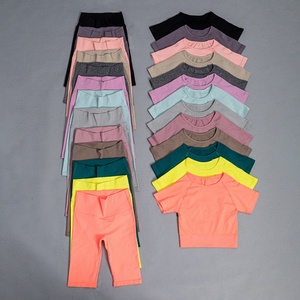 Conjunto de Yoga con Logotipo Estampado sin Costuras, Colorido, Talla Grande, Cintura Alta, Ropa Deportiva para Mujer, Venta al Por Mayor 2022 - Product Image 1