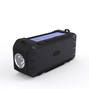 TO- 350 3 inch 5 watt Solar energy Outdoor Flashlight Speaker Wireless Portable TF/FM/BT Speaker PE Bag/ Data line Speaker