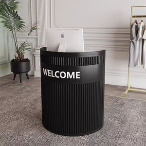 <b>Small</b> Beauty Salon Reception <b>Desk</b> with Lights for Hair Salon Nail Store Supermarket & Dining Use-Wood Commercial Furniture - Product Image 3