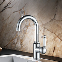Robinets de lavabo en acier inoxydable 304 à trou unique Mélangeur d'eau chaude et froide avec mélangeur de robinet de lavabo de salle de bain à faible teneur en plomb