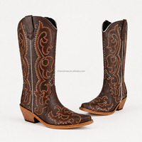 CHENO 2026 Nouvelles bottes de cow-boy vintage brodées marron de style western pour femmes et nouvelle marque avec personnalisation du logo