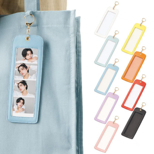 Ciondolo Portafoto in PVC alla Moda, Custodia a Griglia Quadrata in Pelle per Foto di Animali Domestici e Idoli, Regalo - Product Image 1