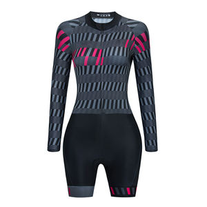Traje de Triatlón de <span class=keywords><strong>manga</strong></span> <span class=keywords><strong>larga</strong></span> para mujer, mono de una pieza para Ciclismo de montaña - Product Image 5