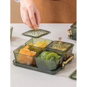 Accueil Salon Assiette divisée créative Assiette à fruits en <span class=keywords><strong>plastique</strong></span> Boîte et plateau pour fruits secs - Product Image 4
