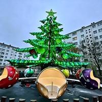 Manège de Noël Rotatif Familial pour Extérieur, Attraction de Fête Foraine et Parc d'Attractions