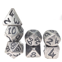 D & D Jeu de 7 dés en métal à l'échelle du dragon D20 pour les jeux de table Donjons Dragon Cthulhu RPG Logo personnalisé
