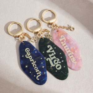 Amuleto con Símbolo del Signo del Zodiaco, Etiqueta Acrílica Colorida, Llavero Personalizado, Amuletos para Bolsos - Product Image 5