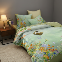 Parure de lit 3 pièces Cloudland toutes saisons à imprimé personnalisé, 100 % coton certifié OEKO-TEX, écologique, 300 fils, style artistique