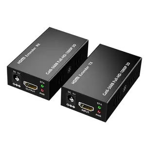 HDMI genişletici RJ45 4K 60M kablo ses kiti üzerinde Ethernet Cat6/5e için PS4 Apple TV PC dizüstü HDTV HDMI genişletici