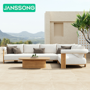 Luxury <b>Set</b> Modern Teak Wood L Shape Outdoor <b>Set</b> <b>Garden</b> Furniture Villa Poolside Furniture Outdoor <b>Garden</b> Sofas - Product Image 1
