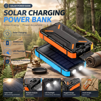 Robustes, direkt ab Werk erhältliches 20000mAh Solar-Ladegerät 2-in-1 Powerbank 22,5W/18W PD-Ladung Wasserdicht Kabellos LED Doppel-USB