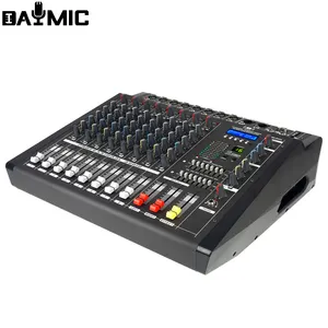 AOSHEN amplificatore Audio di potenza a 8 canali abbinato per Mixer Audio con microfono Wireless in metallo con 16 DSP Echo USB BT