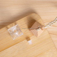 Diffuseurs de parfum pour voiture à suspendre, flacons vides en verre avec bouchon en bois, formes rondes, rectangulaires et carrées, pour diffuseur à bâtonnets