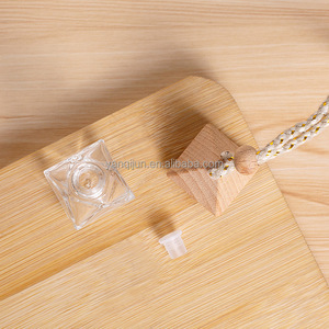 Ambientadores colgantes para coche, tapa de madera, rectángulo redondo, cuadrado, Perfume vacío para coche, botella difusora de caña de vidrio - Product Image 4