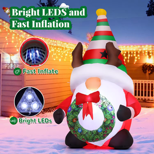 Gnome gonflable en PVC de 5 pieds avec <span class=keywords><strong>guirlande</strong></span>, décorations pour la fête des Saints, lumières LED, vente en gros - Product Image 4