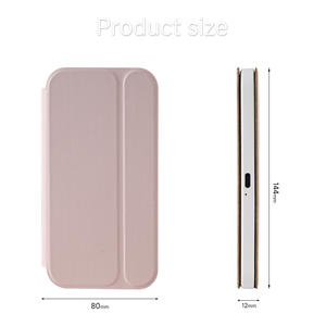 Miroir de maquillage compact portable rechargeable à LED rose avec éclairage à 3 couleurs réglables pour les voyages - Product Image 6