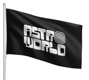Bandera de Astroworld Negra, Bandera de 3x5 Pies, Bandera para Decoración de Pared de Cuarto de Estudiantes con Ojales de Latón, Regalo para Dormitorio Universitario - Product Image 1
