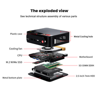 Mini PC Beelink SER5 AMD 5500U 16G 500GB DP+HDTV DDR4 Wins11 SATA SSD Computadora de Escritorio Industrial para Señalización Digital, Juegos y Trabajo