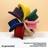 Chapeau Haut de Forme Magique en Laine pour l'Hiver – Casquette Équestre Jazz Élégante pour Homme – Coiffe Formelle