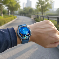Montre connectée pour femme avec bracelet en silicone bleu, écran TFT, appels, surveillance de la pression artérielle, suivi du sommeil, technologie magnétique TechWear