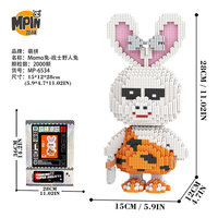 Briques de construction semi-anatomiques Lapin Ours Pixel de 28 cm, vente en gros d'usine, amusantes, colorées, animaux, briques magiques, jouet DIY pour enfants, décoration de la maison