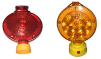 Feux de signalisation routière rechargeables à piles Roadsafe jaunes, 12 LED, clignotants, barrière lumineuse, visibilité 650-700 m