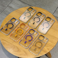 Coque de téléphone magnétique avec cadre métallique, étui transparent antidérapant pour iPhone 17 Pro Max, compatible avec la recharge sans fil