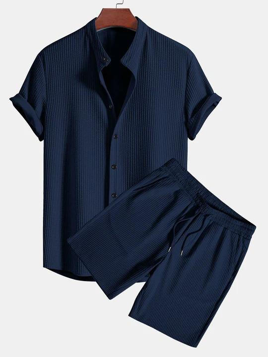 Embroidered navy blue