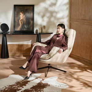 Fauteuil simple de luxe inclinable et pivotant pour salon, style italien, mobilier de maison de luxe léger, design moderne - Product Image 2