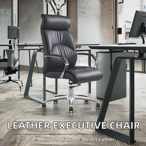 Factory Direct Sale Contemporary Genuine Leather Executive <b>Swivel</b> <b>Office</b>- <b>Chair</b> Ergonomic Design Stainless Home <b>Office</b> Hotel - Product Image 2