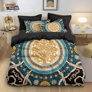Juego de Funda Nórdica Bohemia Geométrica de 3 Piezas, Ropa de Cama con Estampado Tribal Étnico, Funda de Edredón de Microfibra Ultrasuave con Fundas de Almohada - Product Image 6