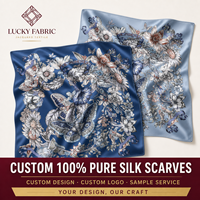 Foulard carré 90x90cm 100% Soie de Mûrier à motif traditionnel chinois en twill pour femme, idéal pour cadeaux d'entreprise, échantillon disponible, OEM