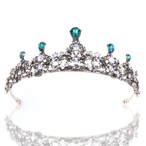 Plein strass étincelant couronne fleurs creux mariée mariage couronne coiffure princesse couronne couleur unie cristaux alliage diadèmes - Product Image 1