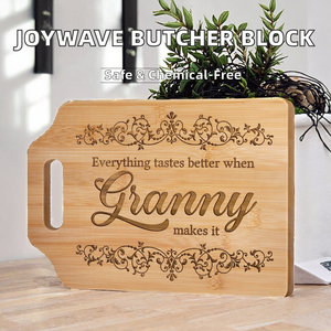 Planche à découper en bambou JOYWAVE <span class=keywords><strong>de</strong></span> qualité supérieure, écologique et élégante, avec motif unique gravé au laser, compatible couteaux, idéale pour la maison - Product Image 2
