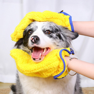 Waterabsorberende handdoek voor huisdieren Hondenbadhanddoek Handschoenen Supersterke absorptie Kat Extra groot Zacht Sneldrogend Vijfvingerige duim - Product Image 1