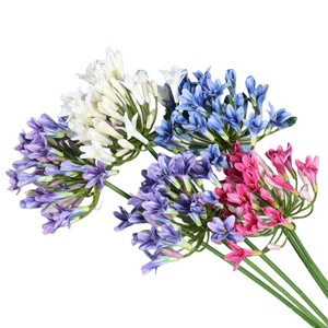 Fleurs artificielles d'agapanthus Meng Jie en soie violet clair pour la décoration du salon et de la chambre - Product Image 5