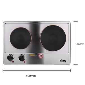DSP Dual-Head Electric <b>Stove</b> 315x500mm Built-In Commercial Cooktop Two Burners Stir Fry Steam Boil - Product Image 3