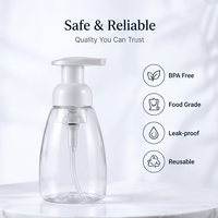 Flacon pompe à mousse ovale en PET réutilisable 250ml/300ml vide pour savon liquide, désinfectant pour les mains, nettoyant visage