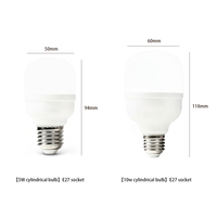 Ampoule LED cylindrique haute luminosité, culot E27, 6500K, 1800lm, AC 220V, source de lumière SMD pour la maison, les propriétés et les lieux