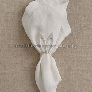 Rond de serviette Star Design en aluminium nickelé parfait pour la vaisselle de mariage Accessoires de luxe Fournitures en vrac - Product Image 2