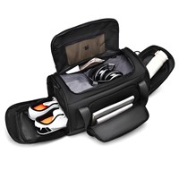Sac de voyage noir avec LOGO - Sac de sport et de fitness multifonctionnel avec séparation sec/humide pour bagages.