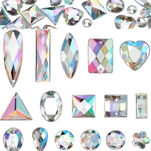 Piedras Acrílicas Brillantes OLeeya para Coser, Mezcla de Formas, Gemas y Cristales Coloridos, Piedras de Cristal Planas para Coser en Disfraces y Decoración - Product Image 4